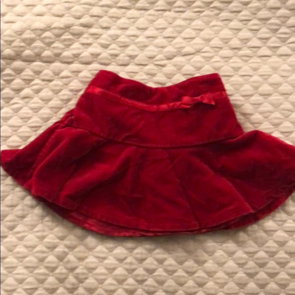3/$15 Red velvet skirt 12M